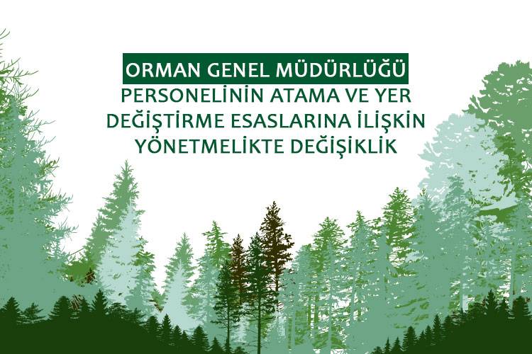 ORMAN GENEL MÜDÜRLÜĞÜ PERSONELİNİN ATAMA VE YER DEĞİŞTİRME ESASLARINA İLİŞKİN YÖNETMELİKTE DEĞİŞİKLİK