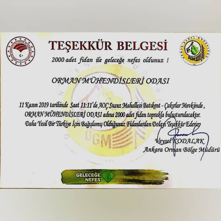 Orman Mühendisleri Odası Geleceğe Nefes Oldu
