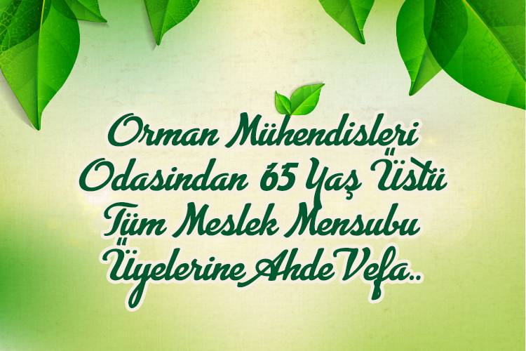 ORMAN MÜHENDİSLERİ ODASINDAN 65 YAŞ ÜSTÜ TÜM MESLEK MENSUBU ÜYELERİNE AHDE VEFA..