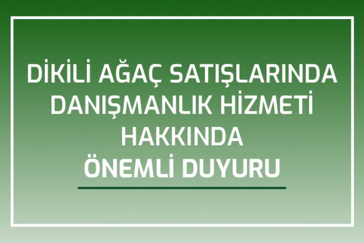 DİKİLİ AĞAÇ SATIŞLARINDA DANIŞMANLIK HİZMETİ  HAKKINDA ÖNEMLİ DUYURU