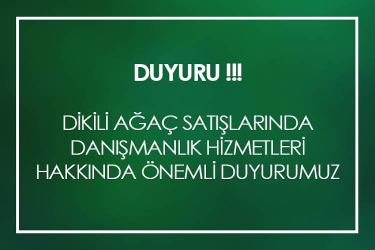 DİKİLİ AĞAÇ SATIŞLARINDA DANIŞMANLIK HİZMETLERİ HAKKINDA ÖNEMLİ DUYURUMUZ