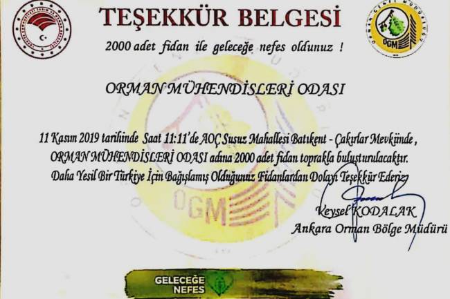 Orman Mühendisleri Odası Geleceğe Nefes Oldu