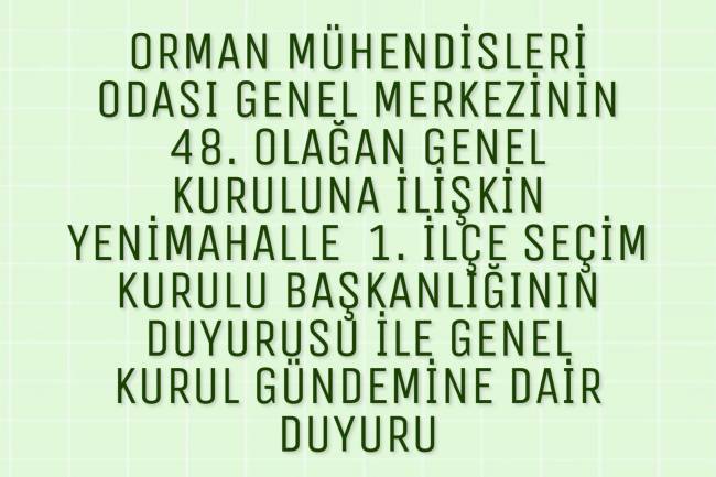 YENİMAHALLE 1. İLÇE SEÇİM KURULU BAŞKANLIĞI